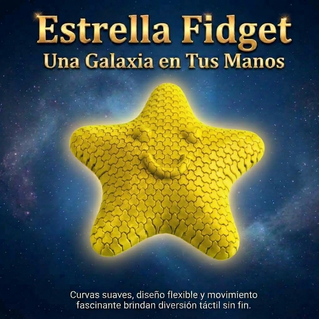Fidget Estrella 3D- Amarillo - Imagen 3