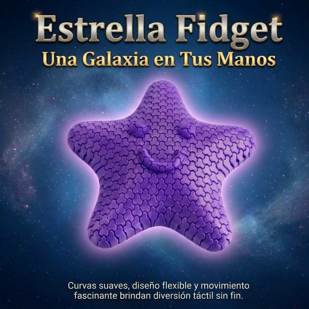 Fidget Estrella 3D- Morado - Imagen 3