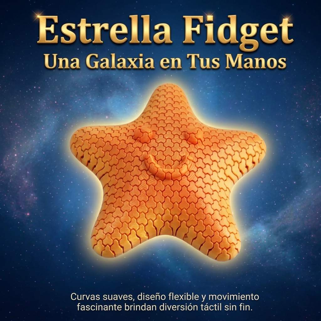 Fidget Estrella 3D- Naranjo - Imagen 5