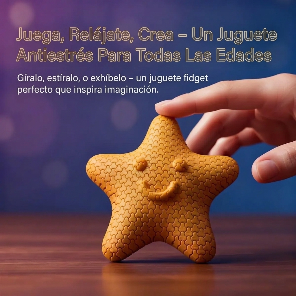 Fidget Estrella 3D- Naranjo - Imagen 2